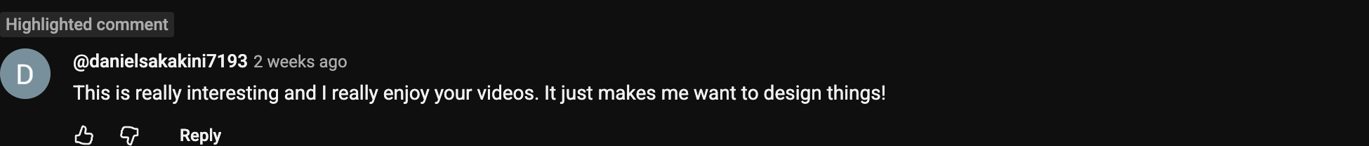 YouTube comment